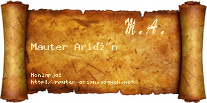 Mauter Arián névjegykártya